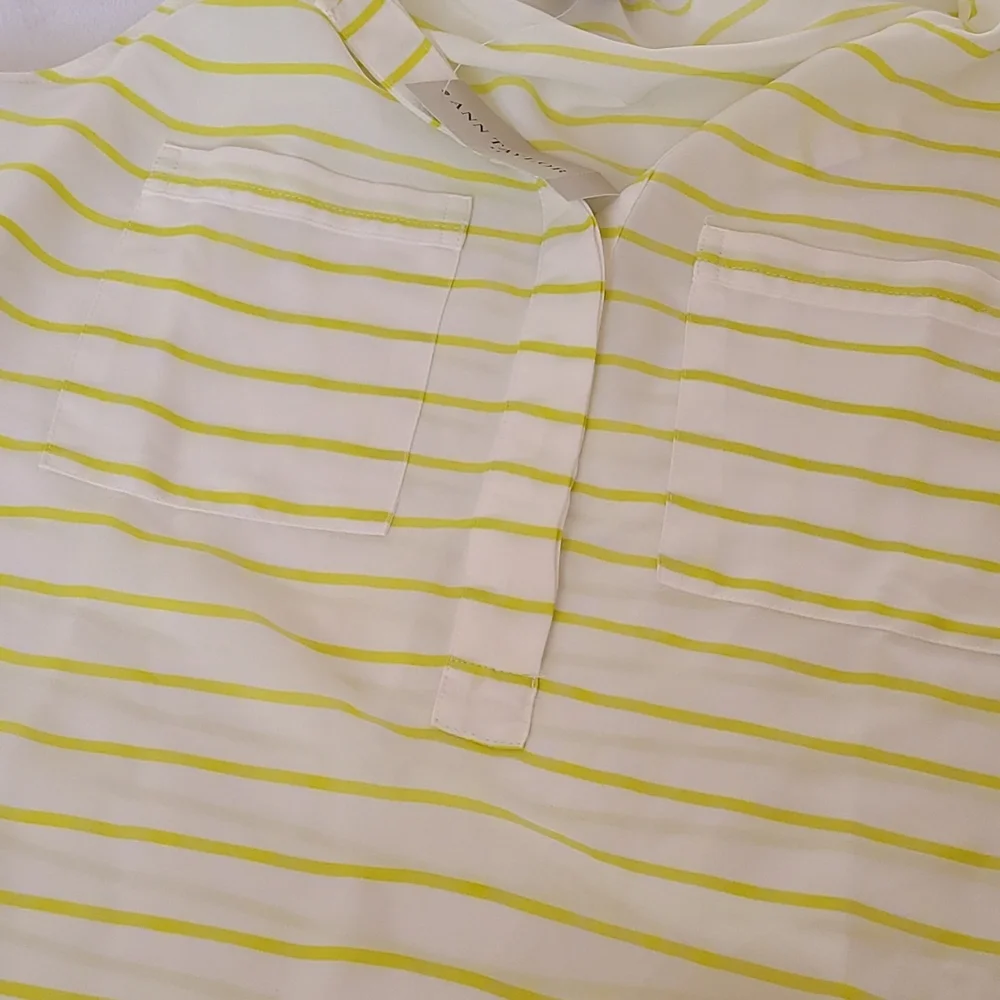 ANN TAYLOR Stripped Tank Top With Pockets - Picture 8 of 13